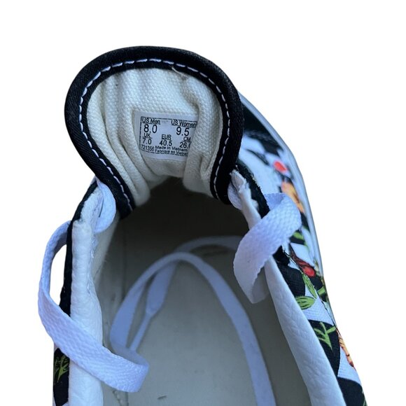 🌸 Vans Old Skool Checker Floral Sneakers Men's 8 Black Blue Multi - Picture 4 of 4